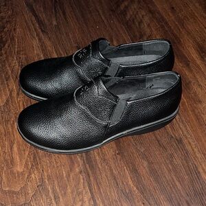 Flex Step Women’s Classic Black Slip-On  Loafers 9W Toni Wide GUC Memory Foam